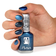 Carregar imagem no visualizador da galeria, Verniz de Estampagem Moyra Cat Eye SP33 Azul Magnético
