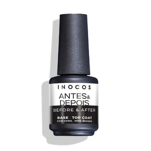 Base e Top Coat Antes e Depois Inocos 15ml