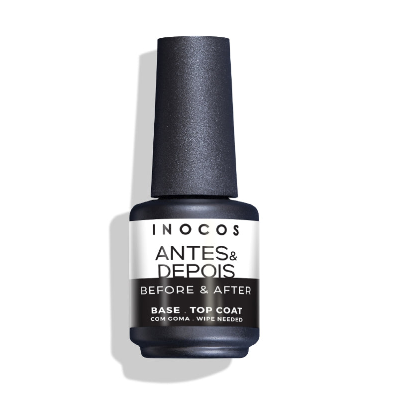 Base e Top Coat Antes e Depois Inocos 15ml