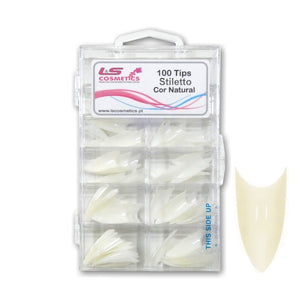 100 Tips Stiletto Cor Natural