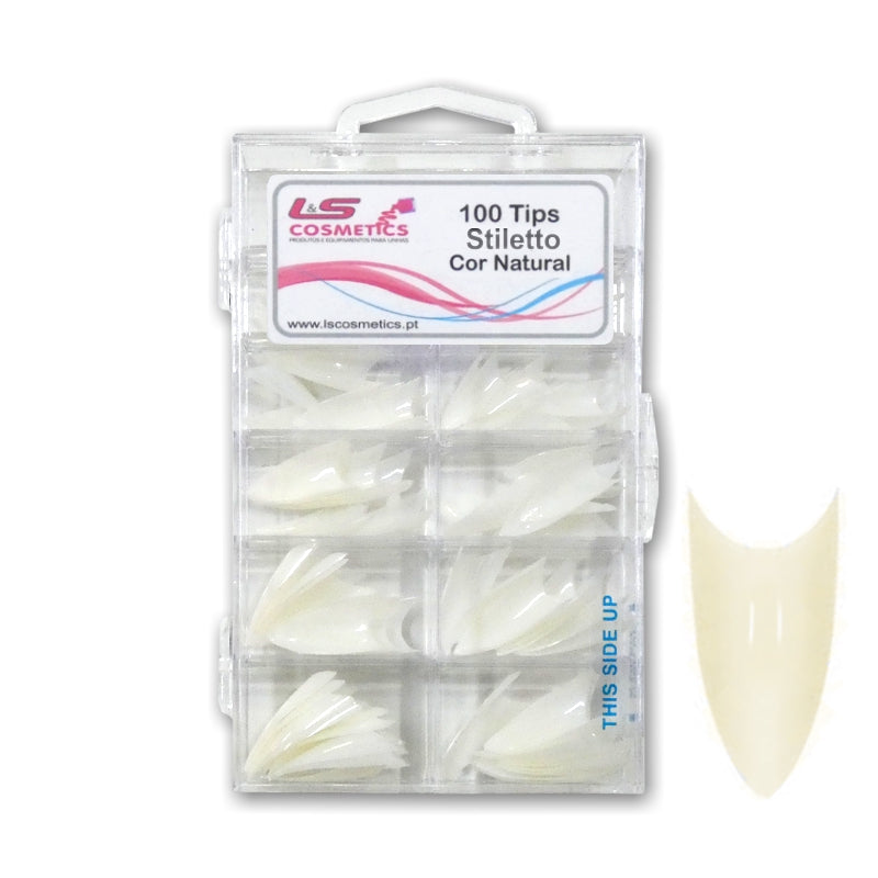 100 Tips Stiletto Cor Natural