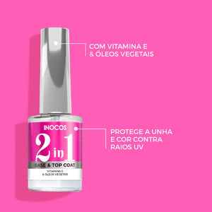 Verniz Base e Top Coat 2 em 1 Inocos 11ml