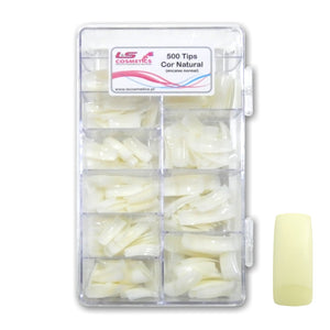 Caixa 500 Tips Cor Natural (encaixe normal)