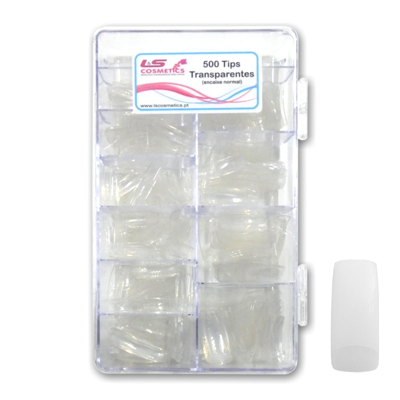 Caixa 500 Tips Transparentes (encaixe normal)