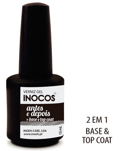 Base e Top Coat "Antes e Depois" Inocos 15ml