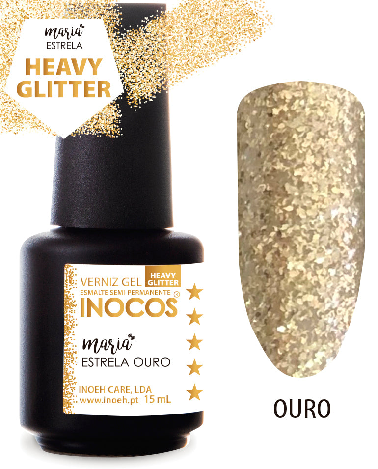 Verniz Gel Maria Estrela Ouro 15ml