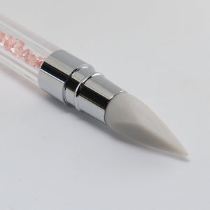 Pincel Duplo de Silicone Crystal Modelo 2