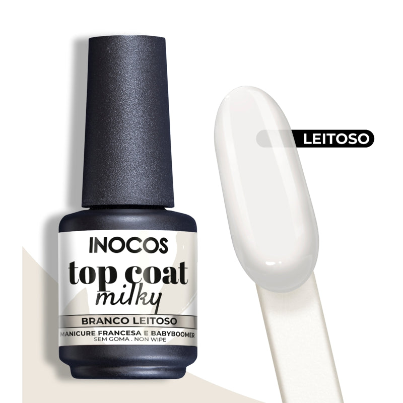 Top Coat Inocos Milky Branco Leitoso 15ml