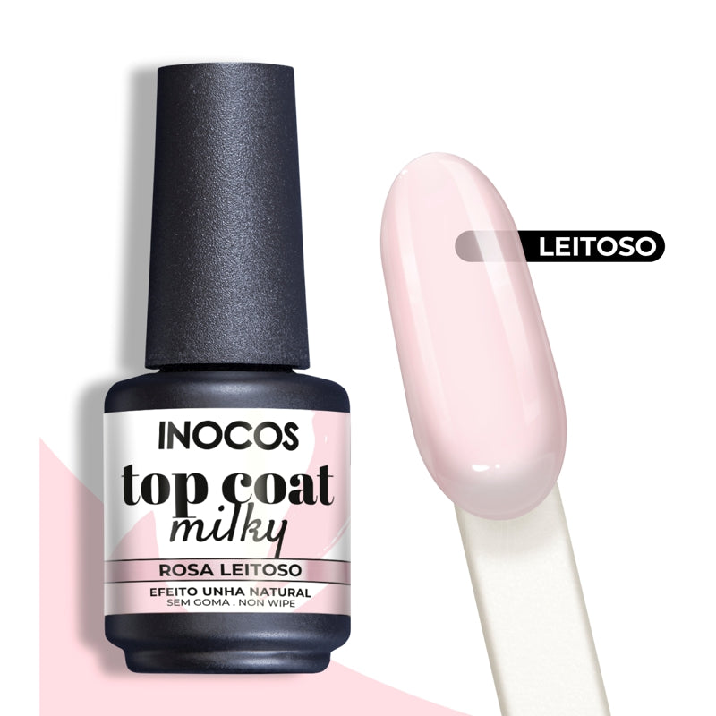 Top Coat Inocos Milky Rosa Leitoso 15ml